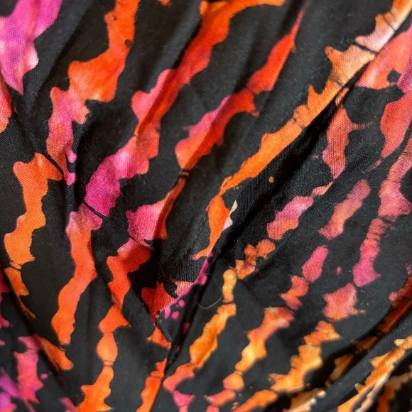 BLUE SKY Sz 3X Julie Electric Pink Tiered Short Sleeve V-Neck Dress New with Tag - Picture 8 of 12